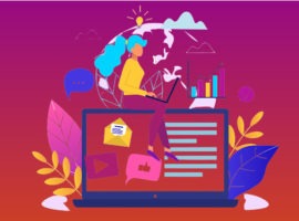 A woman working remotely from home on a laptop represents the future of HR.