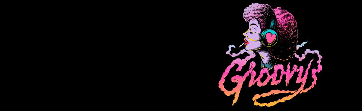 illustration of UGC marketing with a Black woman wearing headphones and the word groovy