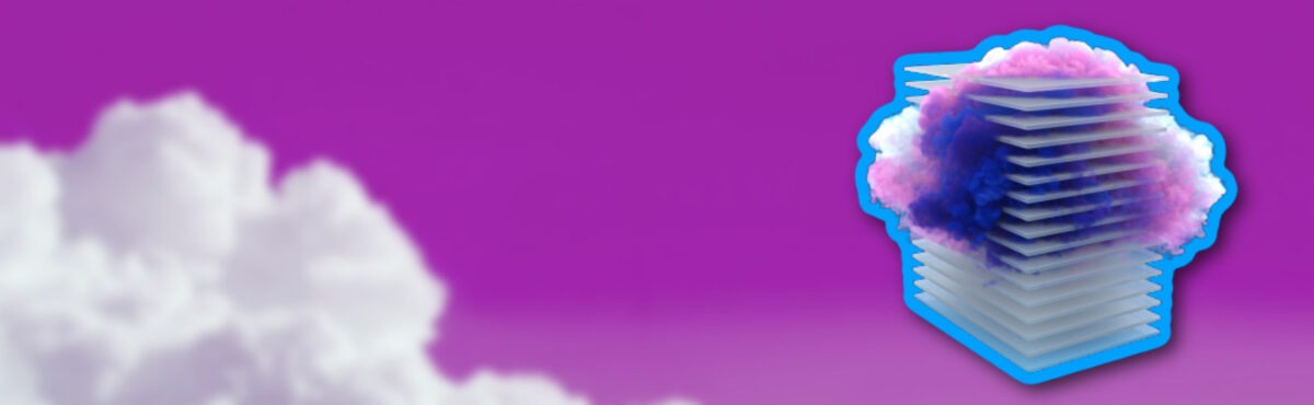 Cloud computing and network server concept stock photo with a cloud in the background, representing cloud data protection.