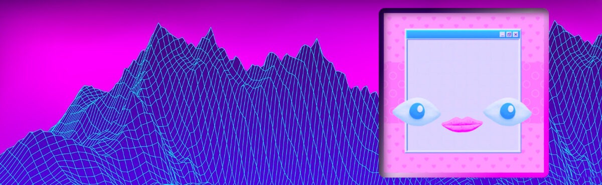 Illustration of an older operating system against a modern tech background, representing AI copilot for sales.